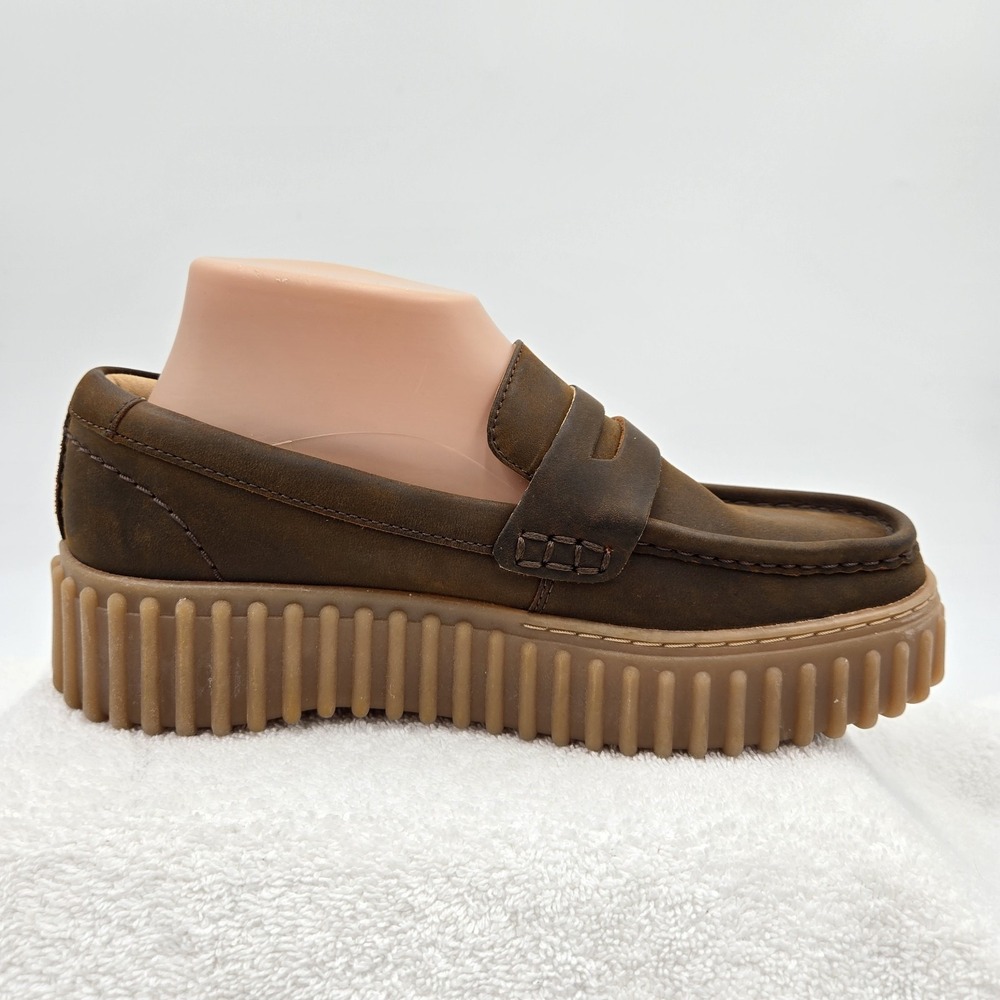 Clarks Torhill Penny Loafers Womens Size 7.5 Platform Ribbed Sole Slip On Shoes - Picture 7 of 13